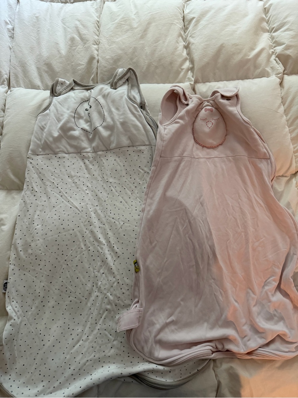 nested Bean Zen sack Baby Sleep Sack Set - Pink and Light Gray LOT (m & l)